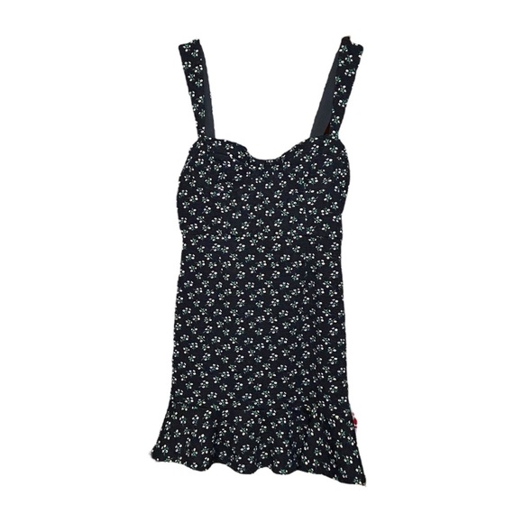 Hutch Black Floral Mini Dress Goth Witchy Dark Romantic S - Picture 3 of 6